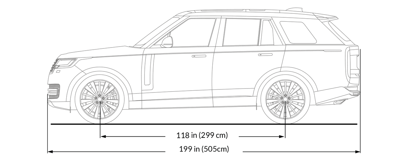 Illustration of a 4-door Range Rover Autobiography SUV shown in a side profile.