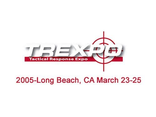 Logo for TREXPO (Tactical Response Expo) with dates and location: 2005, Long Beach, CA, March 23-25.